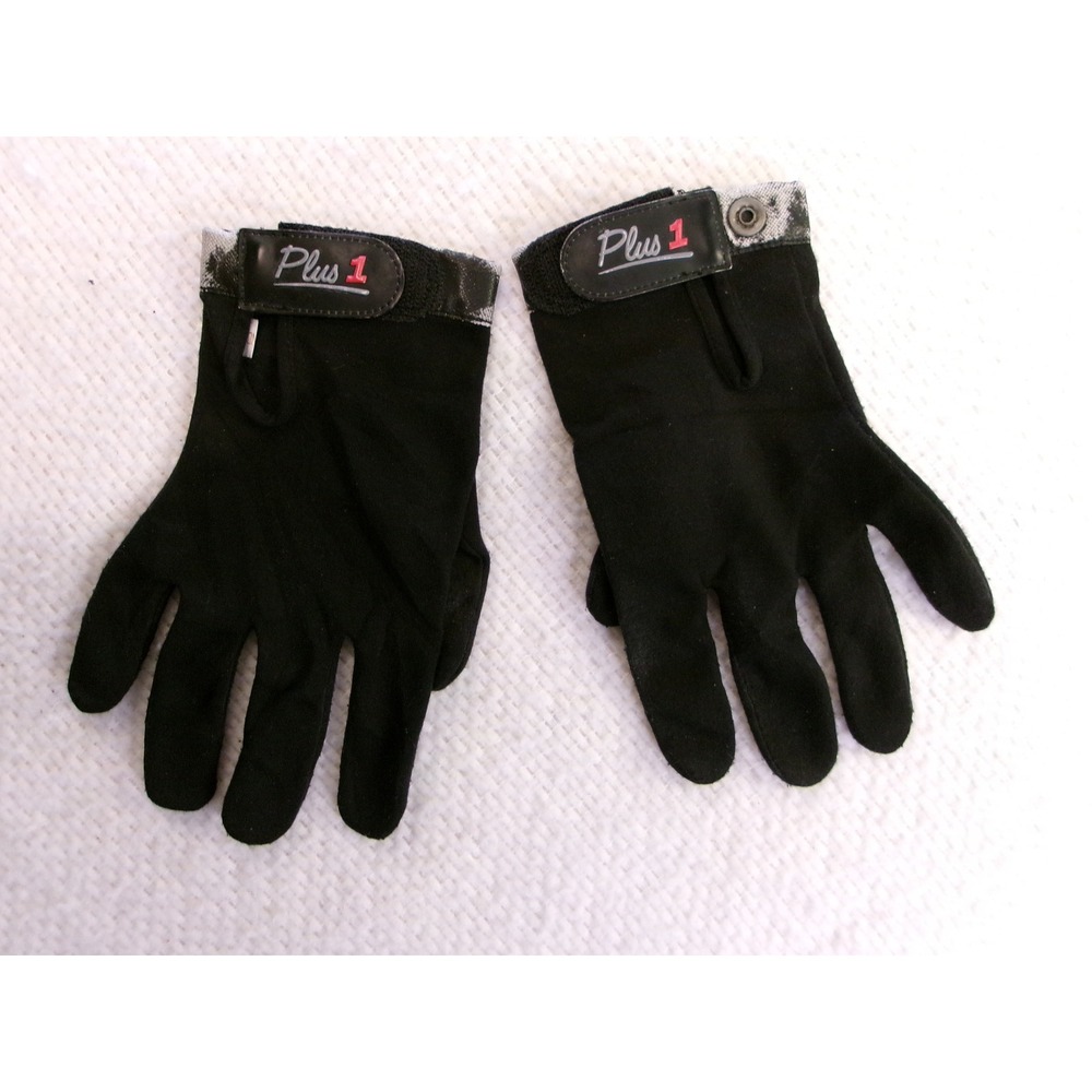 Plus 1 Performance Gloves Mens OS Black Hook Loop Wrist Closure